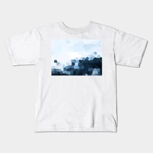 Icy Blue Ombre Geometrics Kids T-Shirt